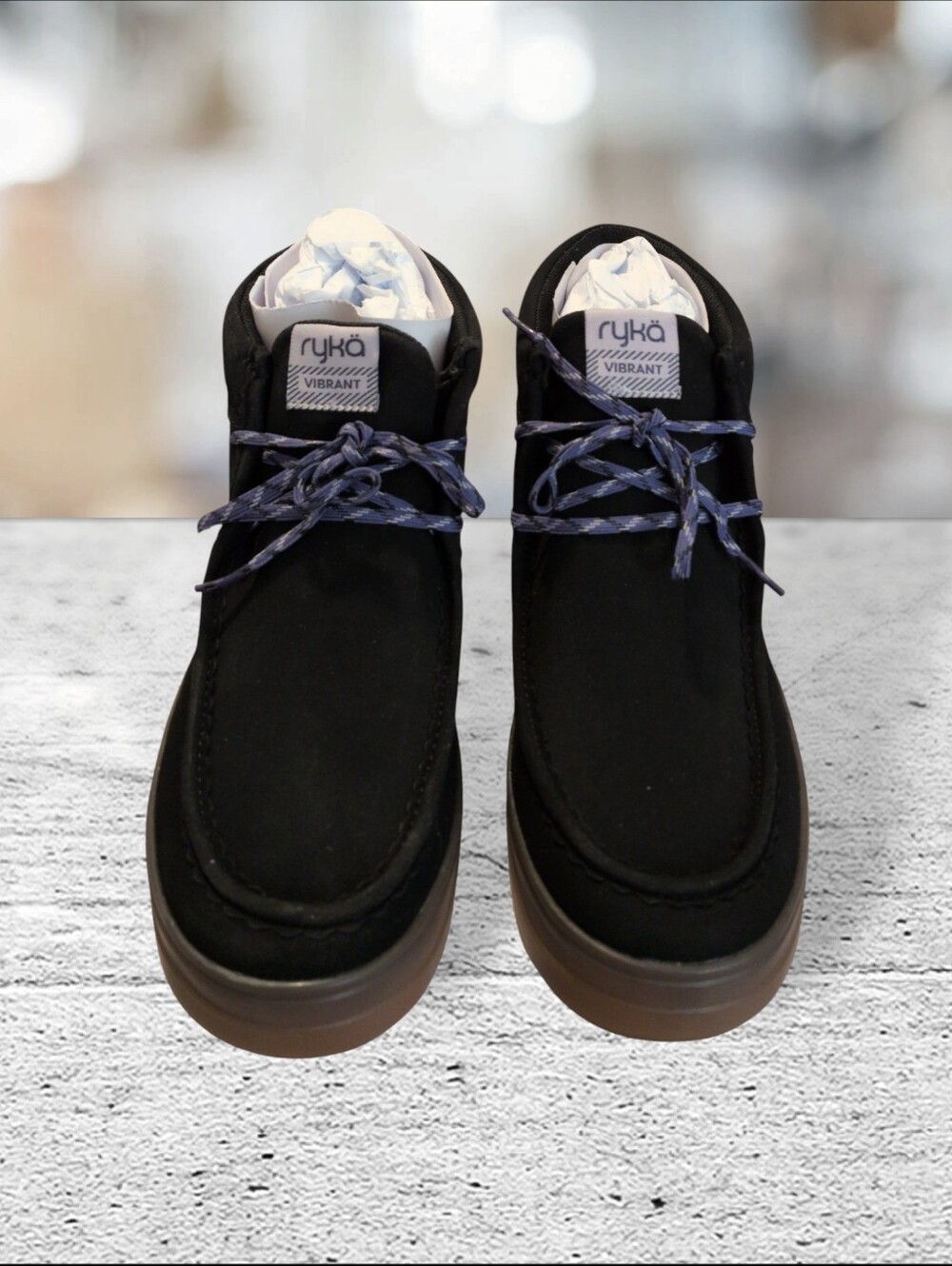 Ryka Ankle Bootie Size 9 Black/With Blue Laces - Picture 6 of 10